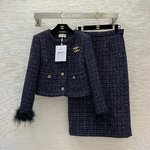 Chanel Clothing Coats & Jackets Shirts & Blouses Two Piece Outfits & Matching Sets Apricot Color Blue Dark Red