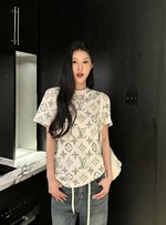 Louis Vuitton Clothing T-Shirt Printing Cotton Knitting Spring/Summer Collection Chains