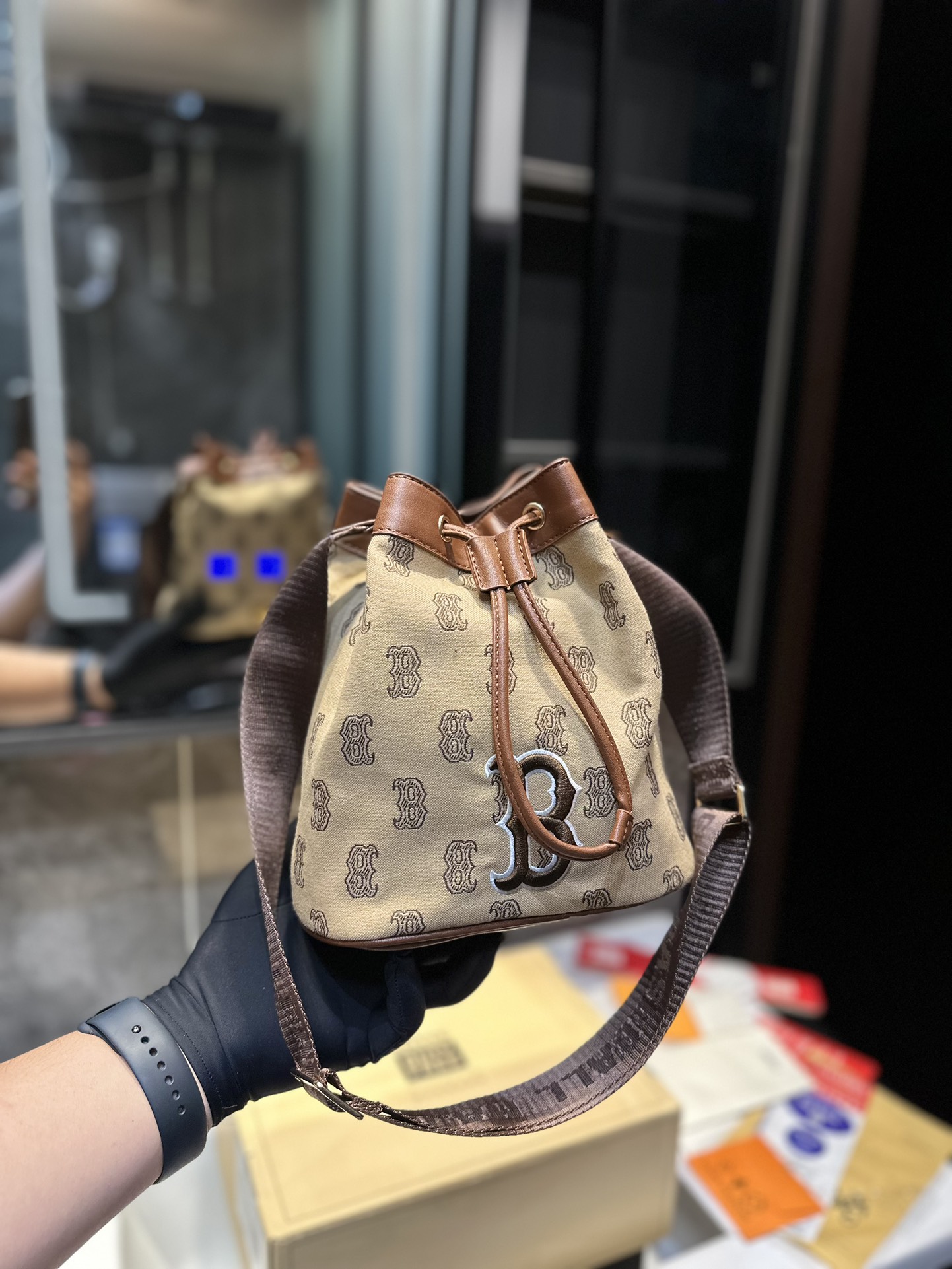 ❤️ MLB NY old buckets of PU-skin-one-shoulder-backed couple-leave-a-breeds - 图片 2