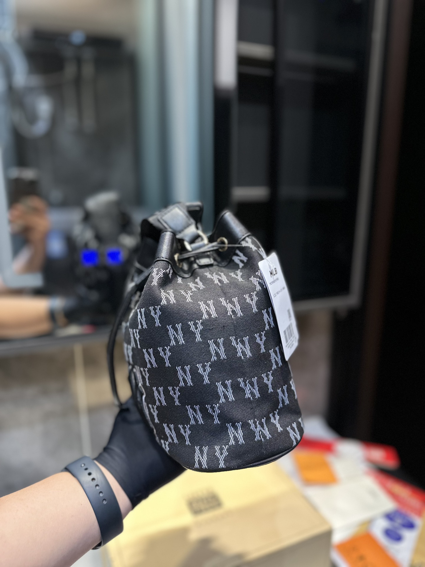 ❤️ MLB NY old buckets of PU-skin-one-shoulder-backed couple-leave-a-breeds - 图片 4