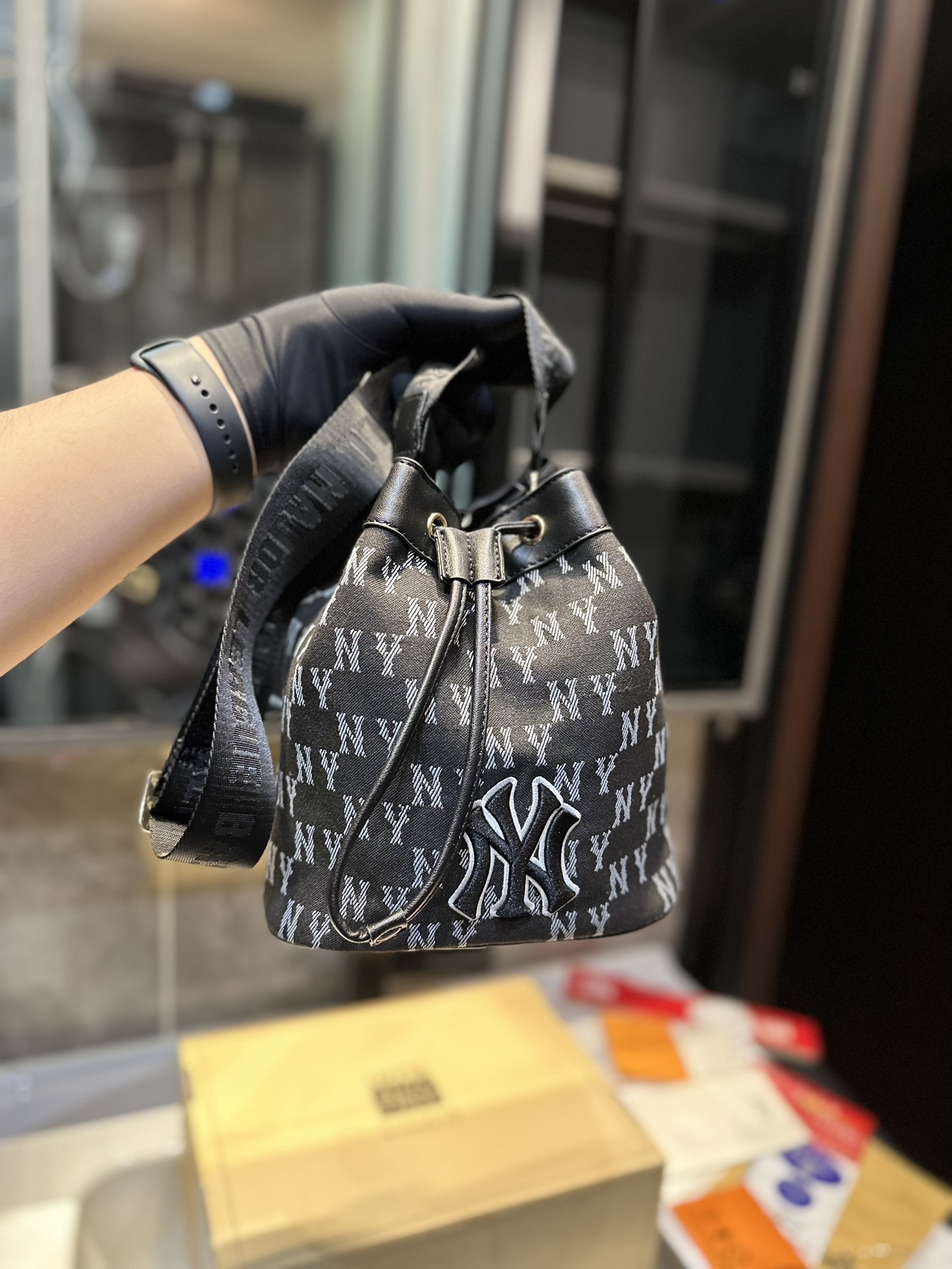 ❤️ MLB NY old buckets of PU-skin-one-shoulder-backed couple-leave-a-breeds - 图片 3