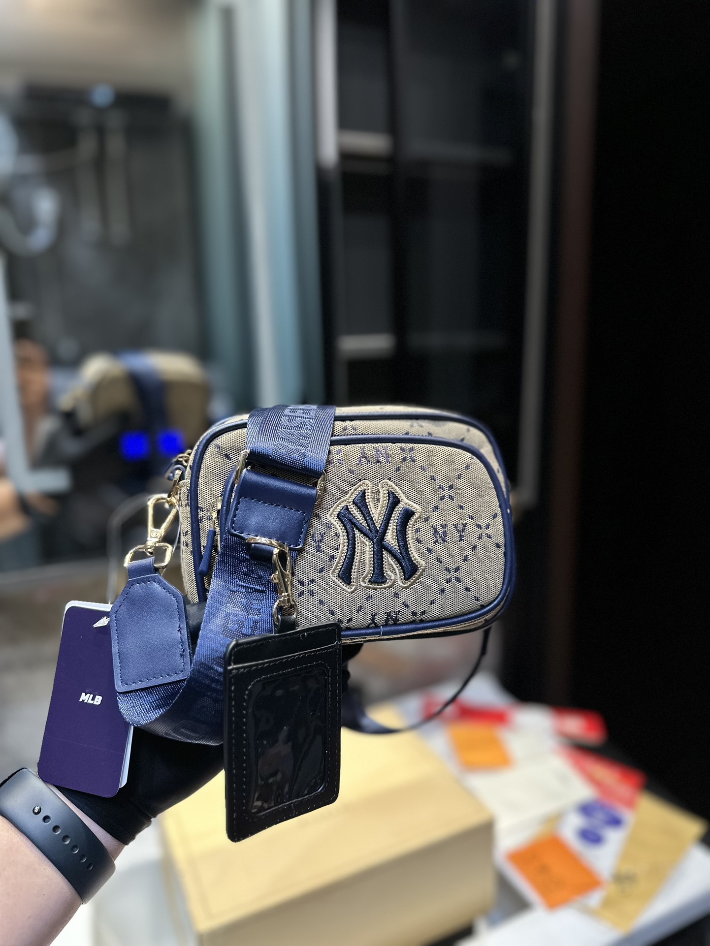 ❤️ MLB NY camera bag for PU-skin one-shoulder-covered couple leisure-kids