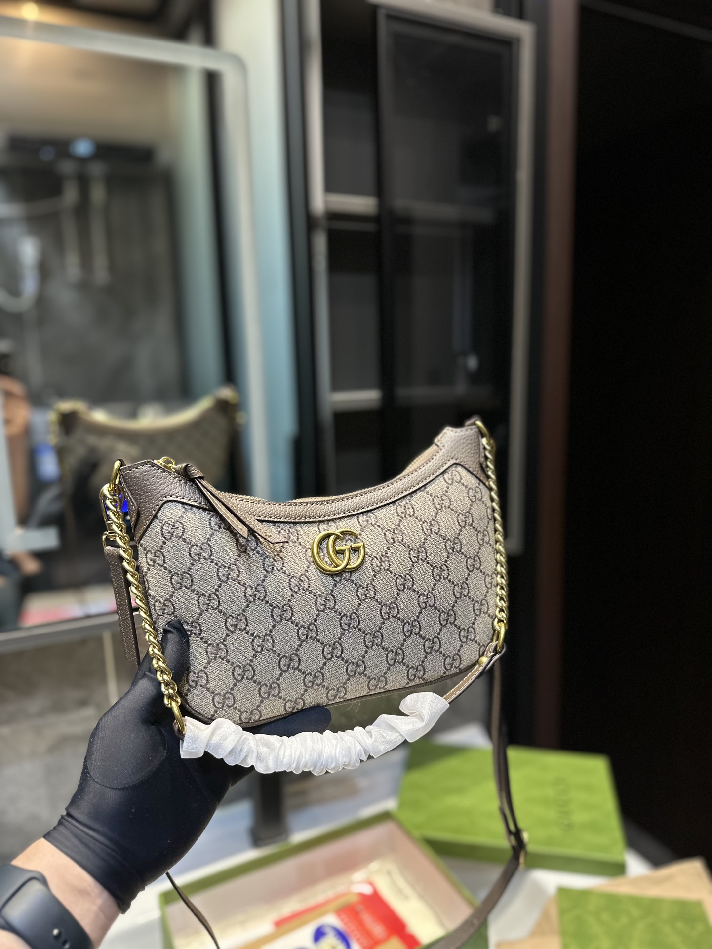 CHANEL Caviar Chevron Top Handle Bag