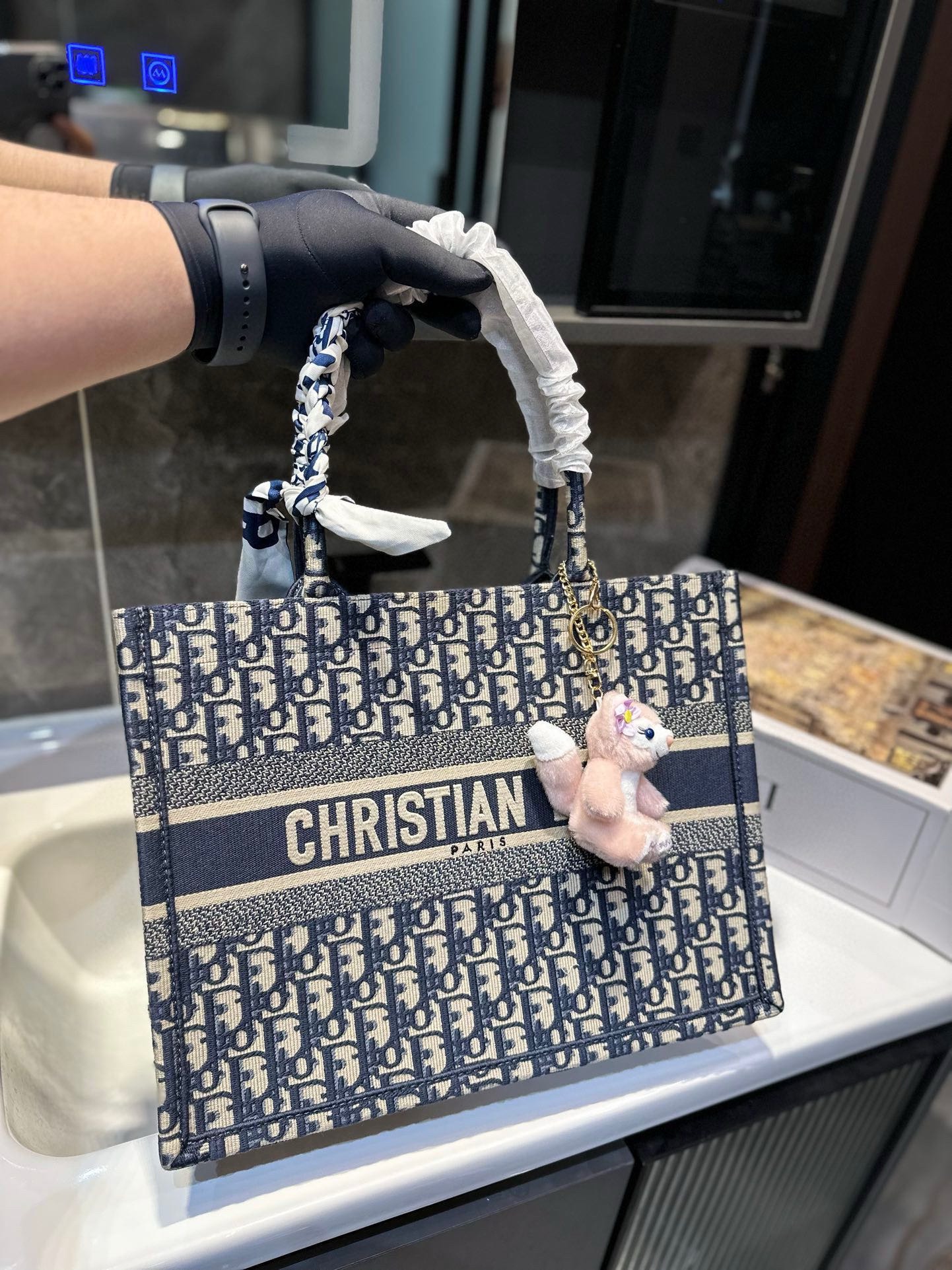 CHANEL Matelassé Chain Tote Bag Black