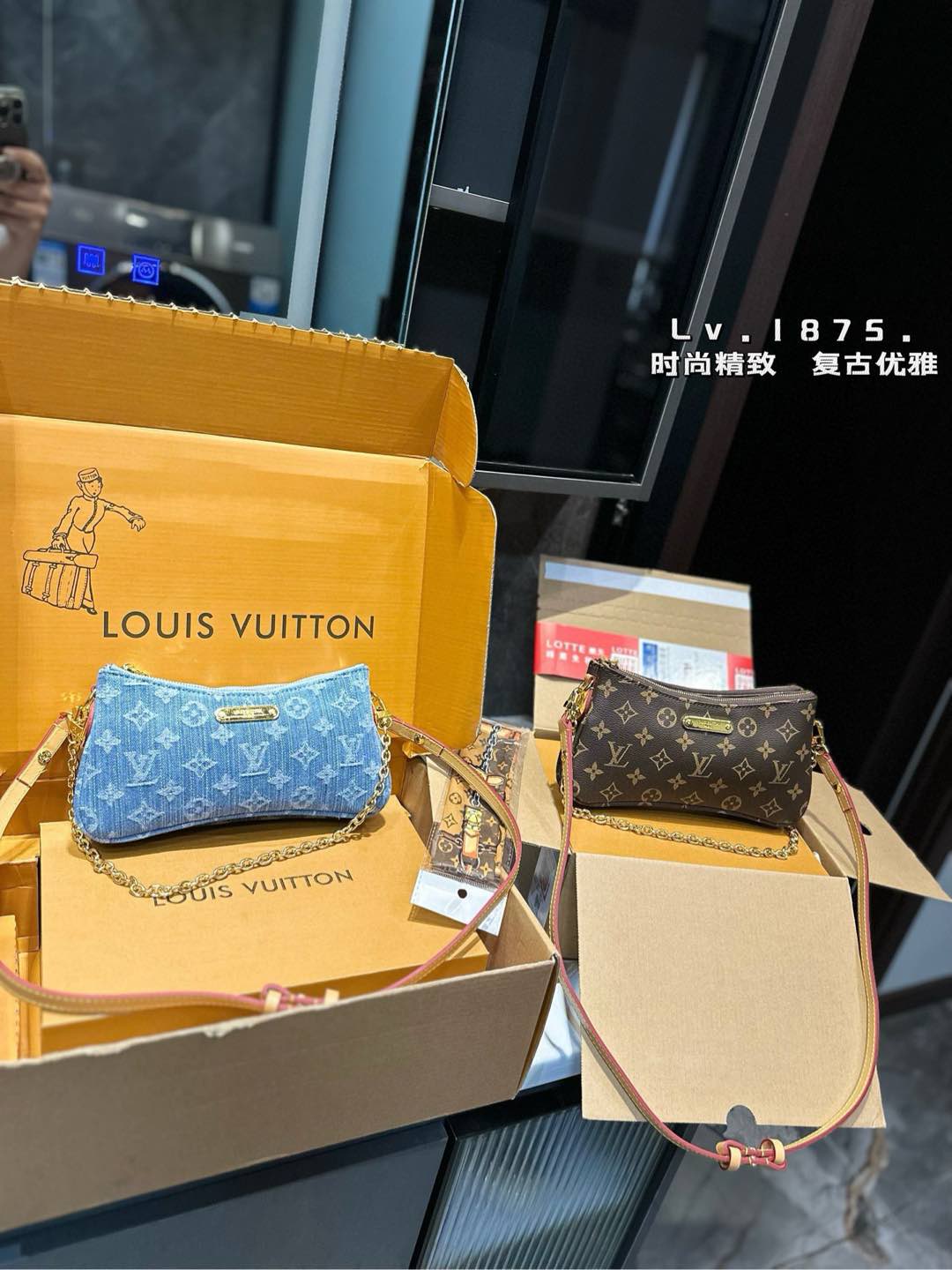 ❤️P140 (confezione da regalo) ❤️LV Il nuovo denim in denim in estate deve avere un aspetto retrò e una sensazione estiva.