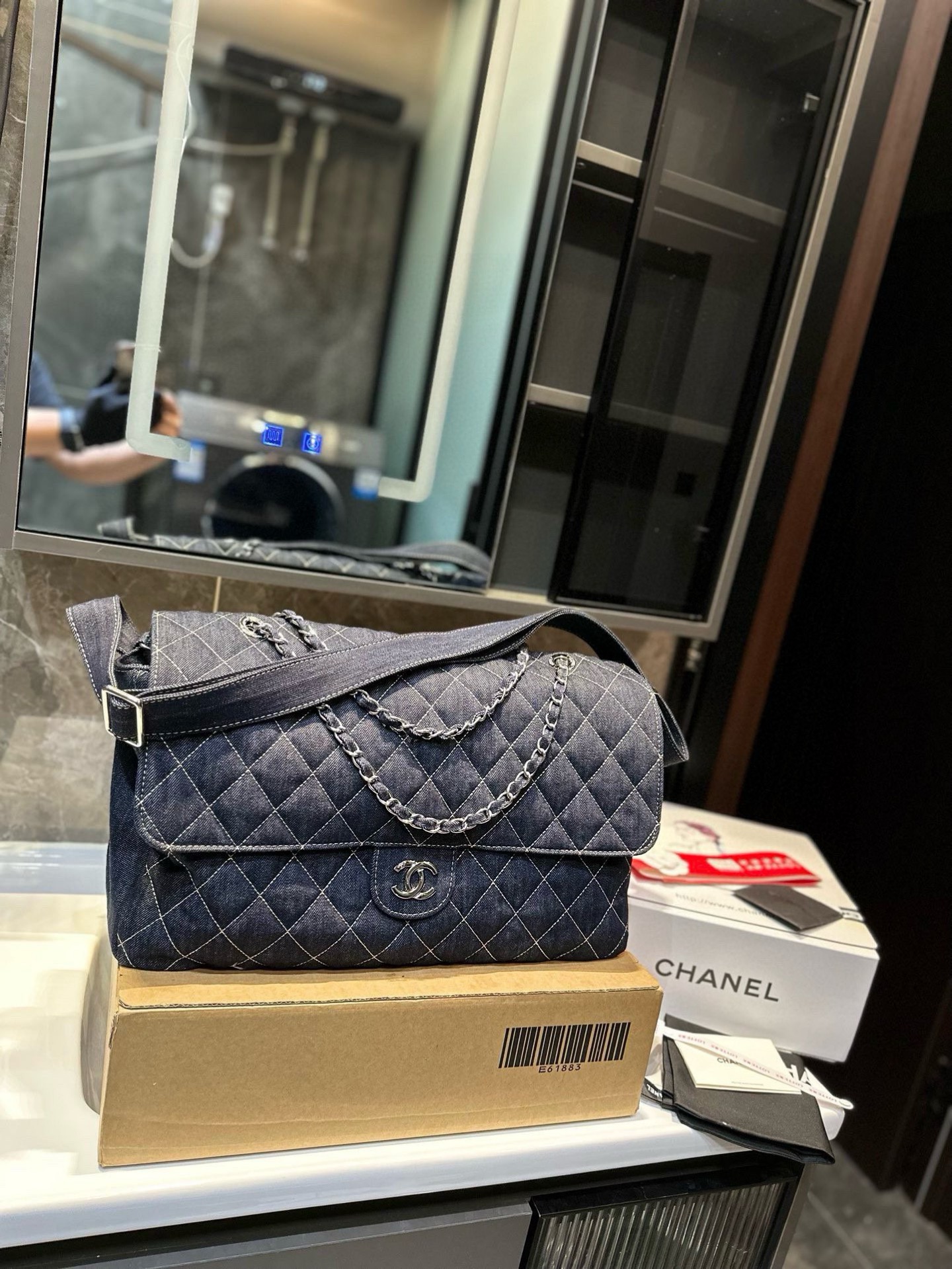 ❤️p180❤ ️Chanel Big Bag abbastanza! taglia 40 cm