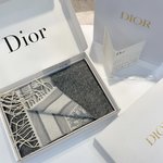 Dior Scarf Grey Printing Cashmere Oblique