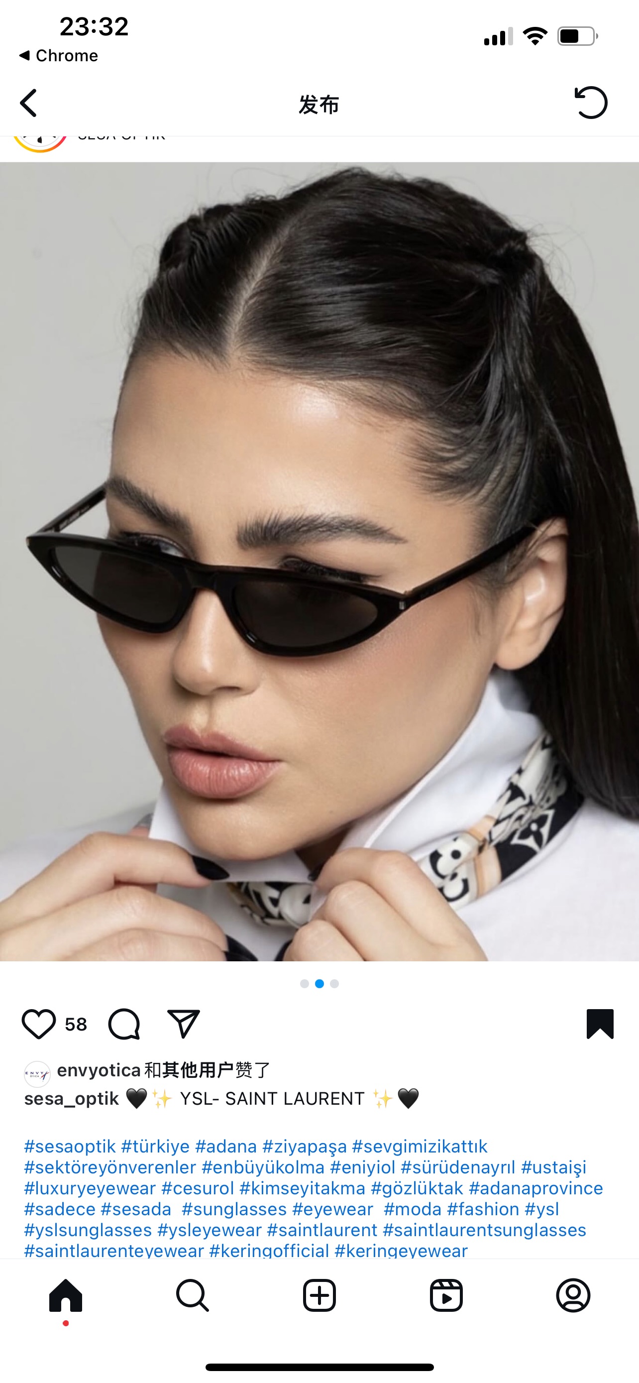  Saint*
Corner Angle SL703 sunglasses 
size：55口19-14