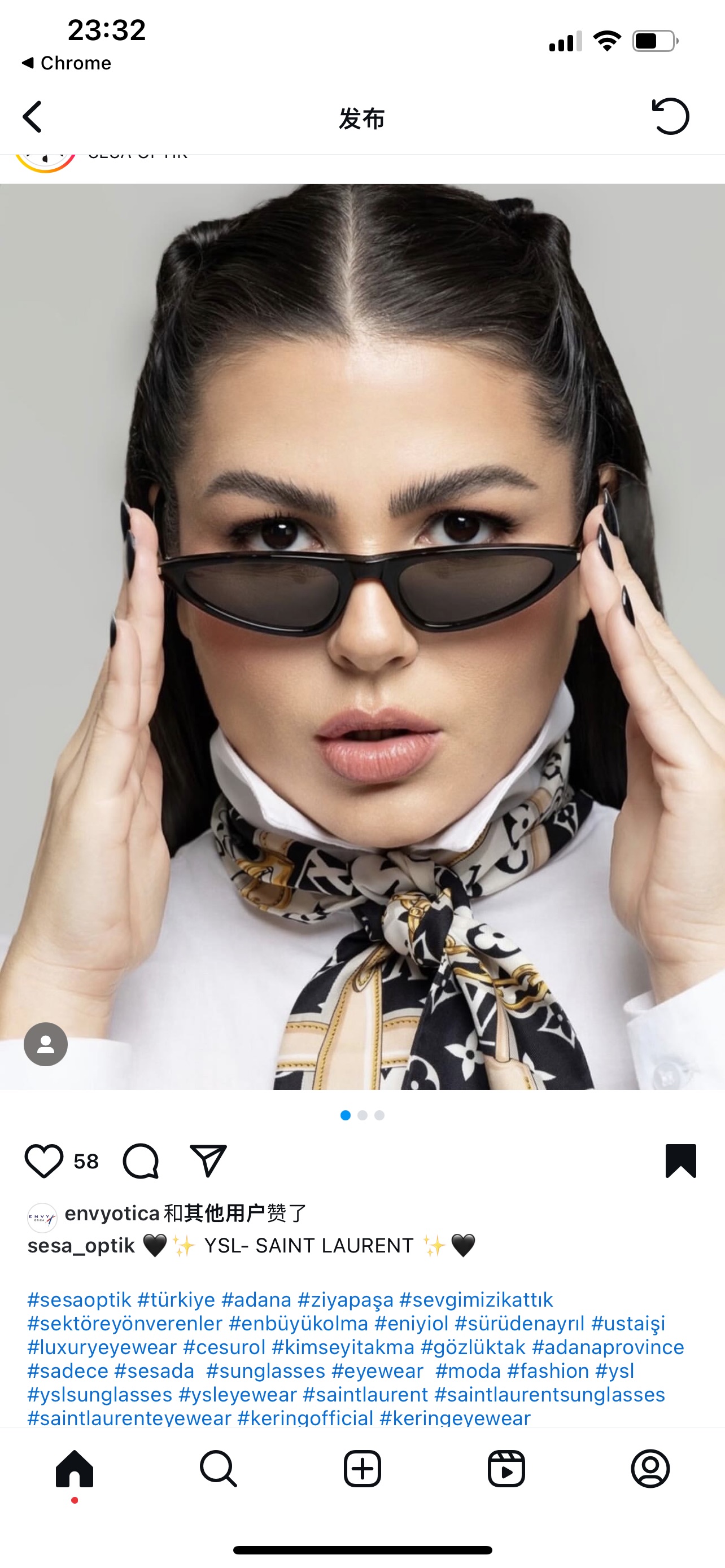  Saint*
Corner Angle SL703 sunglasses 
size：55口19-14