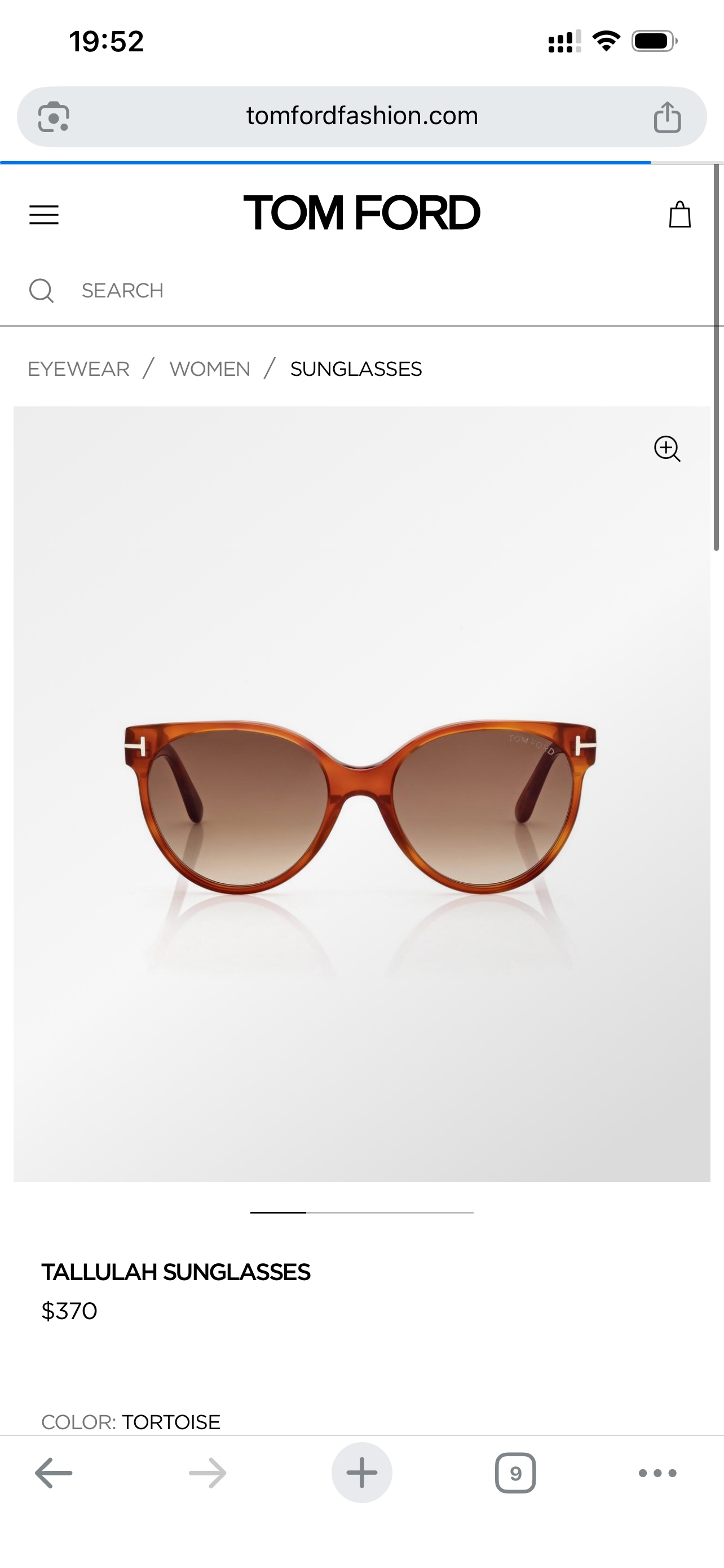 Tom FordMOD：FT1311（TALLULAH）SIZE ：56口18-140精致镶刻印字