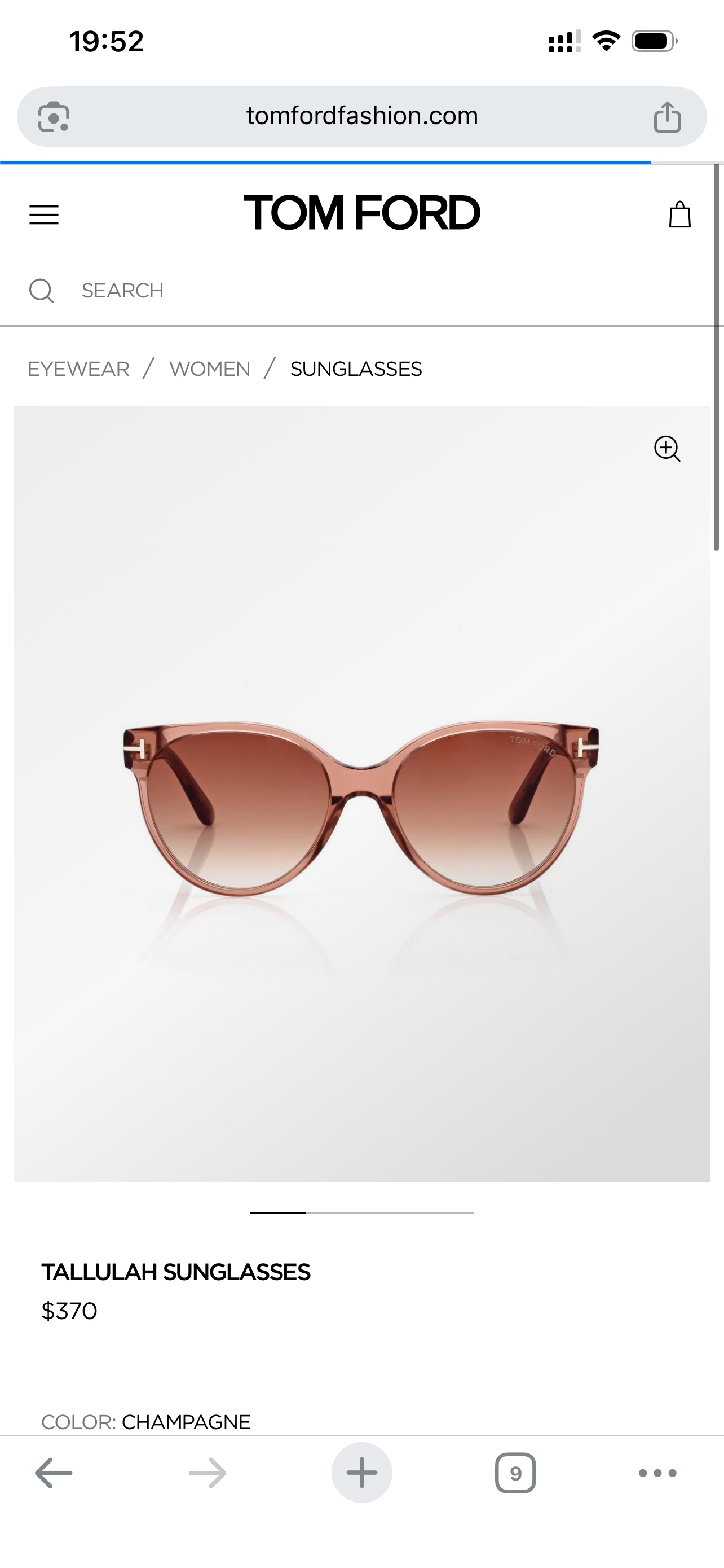 Tom FordMOD：FT1311（TALLULAH）SIZE ：56口18-140精致镶刻印字