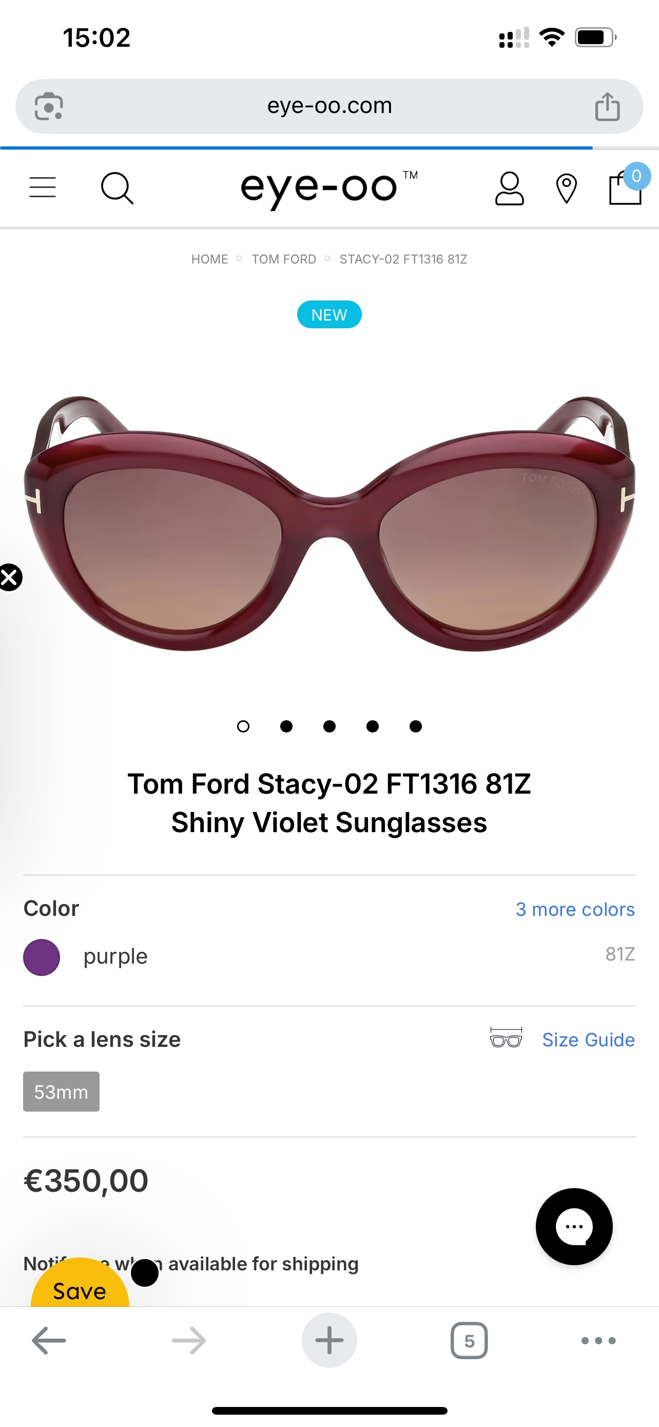 𝐓𝐎𝐌 𝐅𝐎𝐑𝐃 𝟮𝟲𝑠𝑠TOMFORDMod ：FT1316Size ：53口21-140