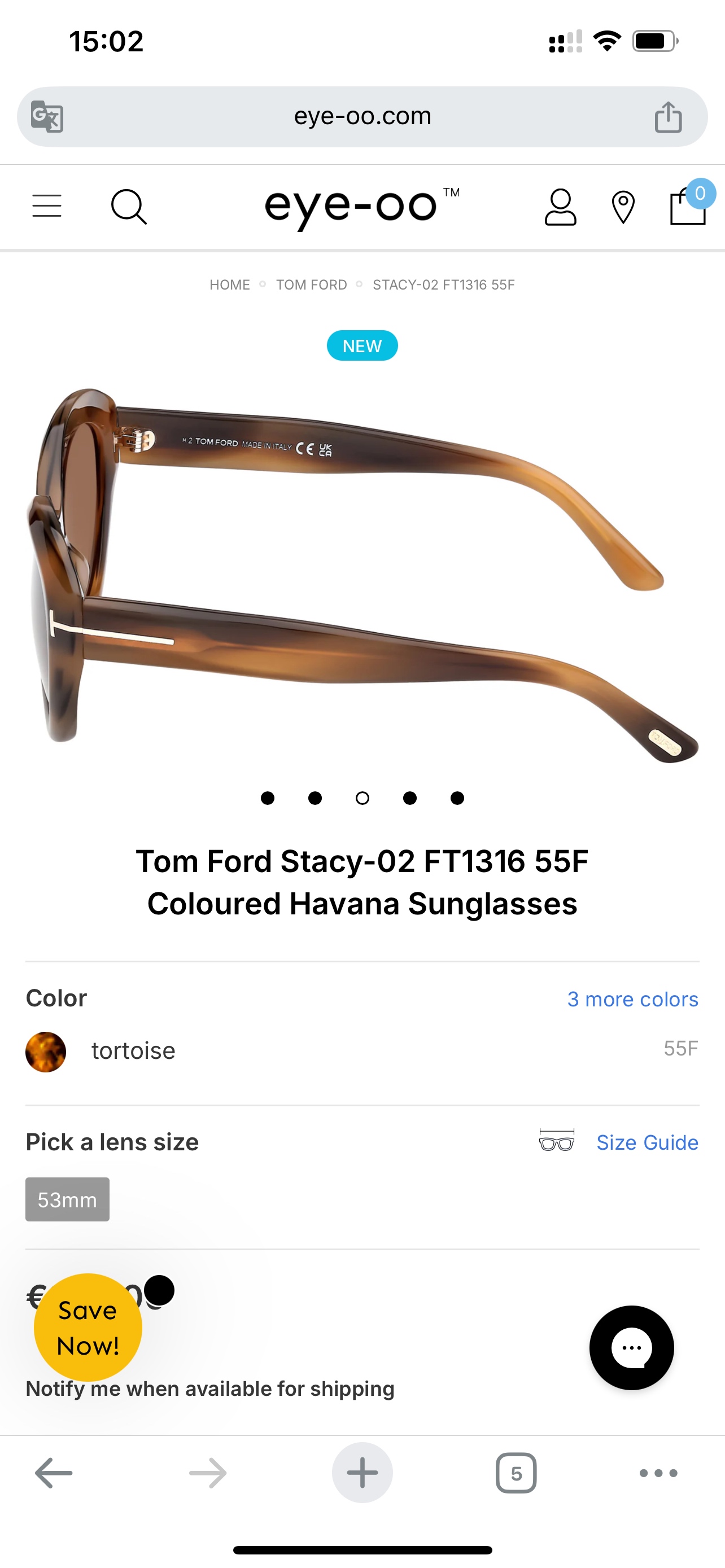 𝐓𝐎𝐌 𝐅𝐎𝐑𝐃 𝟮𝟲𝑠𝑠TOMFORDMod ：FT1316Size ：53口21-140