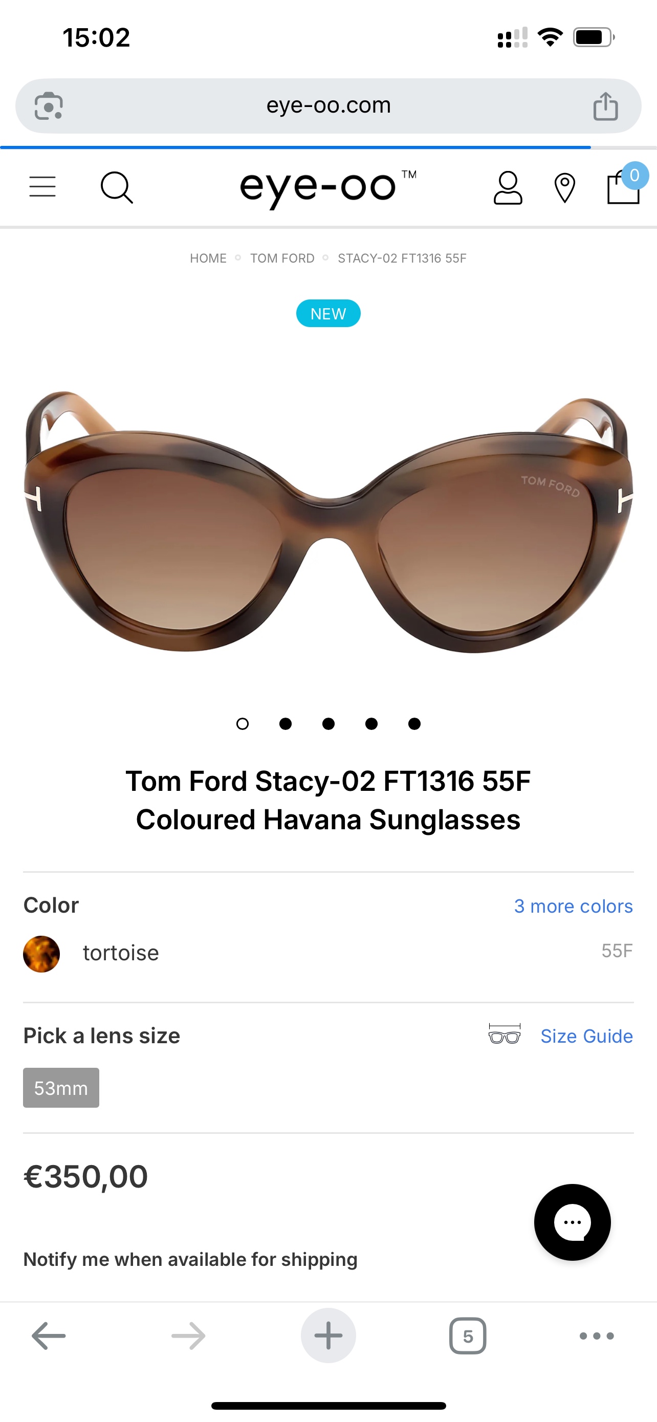 𝐓𝐎𝐌 𝐅𝐎𝐑𝐃 𝟮𝟲𝑠𝑠TOMFORDMod ：FT1316Size ：53口21-140