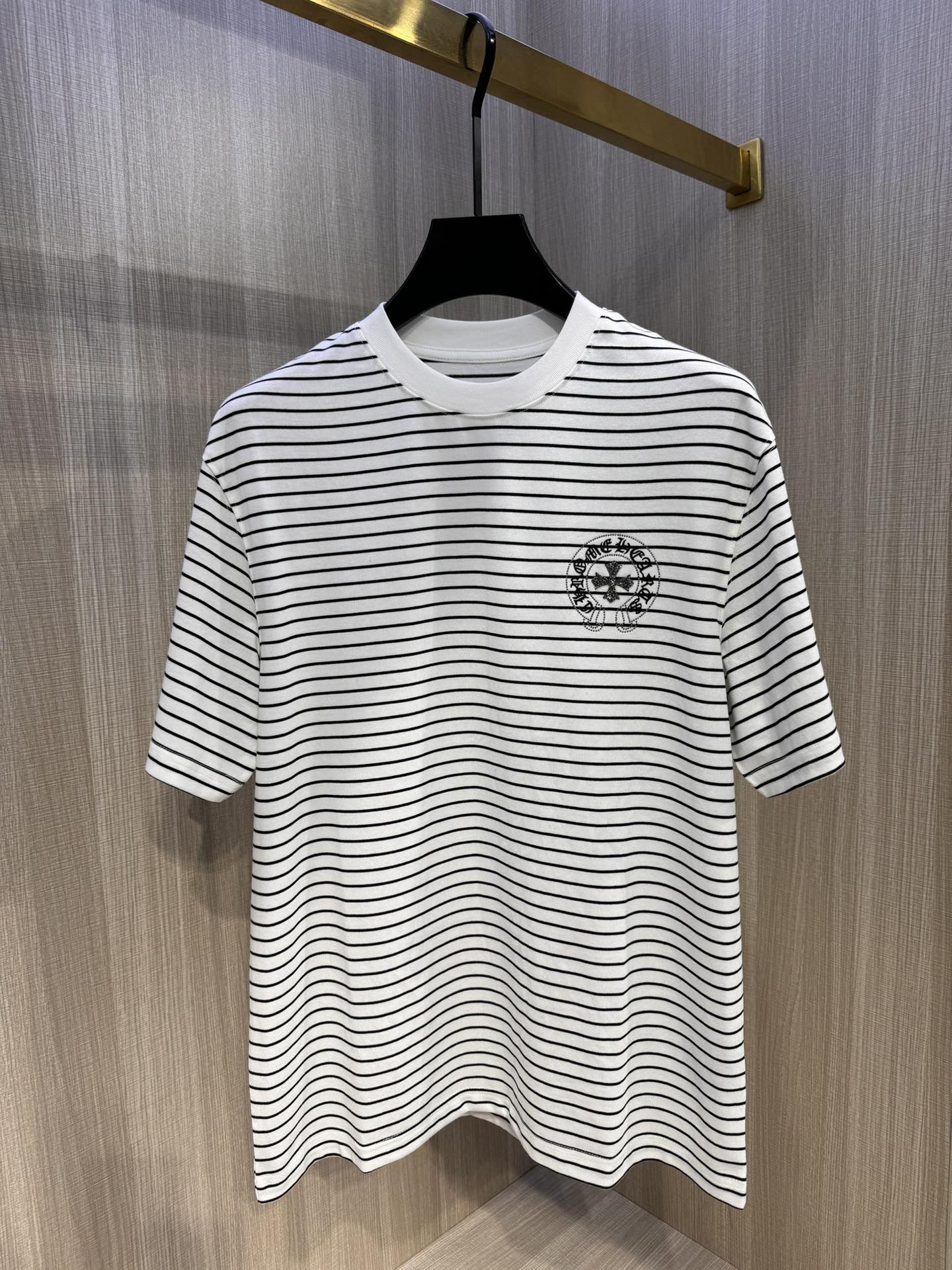 Chrome Hearts Clothing T-Shirt Black White Unisex Cotton Spring/Summer Collection Short Sleeve H24003