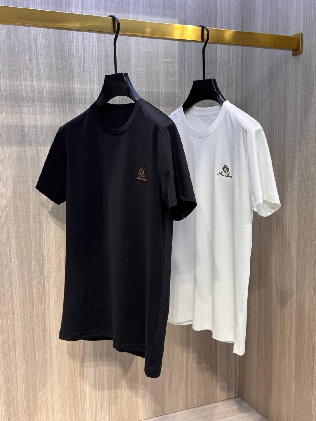 ,型号L801#,lp。家 2025春夏最新经典字母绣标男士圆领T恤衫,休闲剪裁棉质运动衫,简单大方,胸