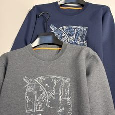 型号HF510#,爱马家 2026秋冬最新大马头刺绣男士圆领卫衣,传统圆领套头款式,胸前极具代表性的大号马头图案,采用高 型号HF510#,爱马家 2026秋冬最新大马头刺绣男士圆领卫衣,传统圆领套头款式,胸前极具代表性的大号马头图案,采用高