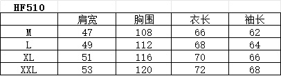 型号HF510#，🧐模特图➕尺码表数据