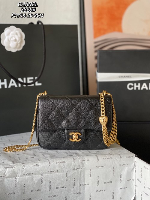 Chanel 23P Black Quilted Flap Bag with Heart Charm - New Fashion Icon 1 Chanel 23P Black Quilted Flap Bag with Heart Charm - New Fashion Icon