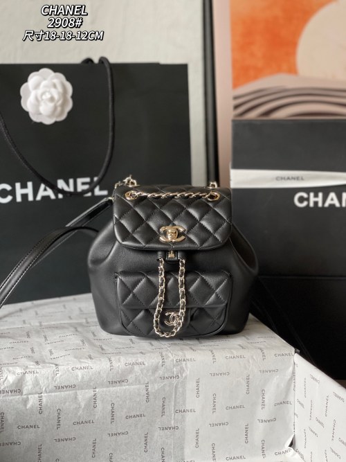 Chanel Duma Backpack Lambskin Small Black 1 Chanel Duma Backpack Lambskin Small Black