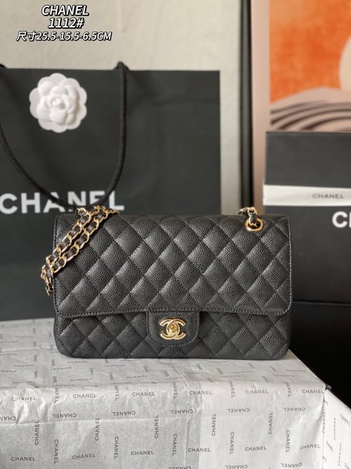 Chanel Classic Flap Bag Medium Black Caviar Leather Gold Hardware 1 Chanel Classic Flap Bag Medium Black Caviar Leather Gold Hardware