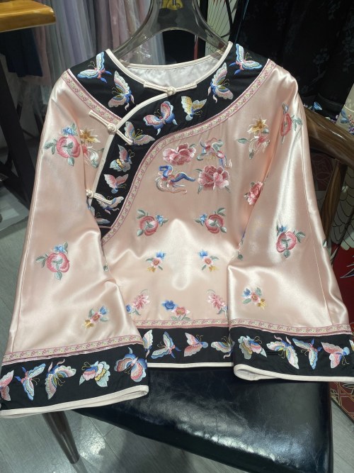 Elegant Embroidered Floral Jacket, Chinese Style Top, Butterfly Design 1 Elegant Embroidered Floral Jacket, Chinese Style Top, Butterfly Design