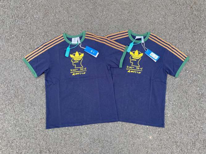 Adidas Originals x Brain Dead SS25 Navy Blue T-Shirt with Logo Embroidery 1 Adidas Originals x Brain Dead SS25 Navy Blue T-Shirt with Logo Embroidery