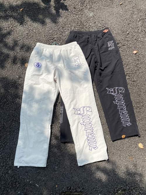 Supreme Old English Track Pants SS25, Embroidered Logo, Streetwear Style 1 Supreme Old English Track Pants SS25, Embroidered Logo, Streetwear Style