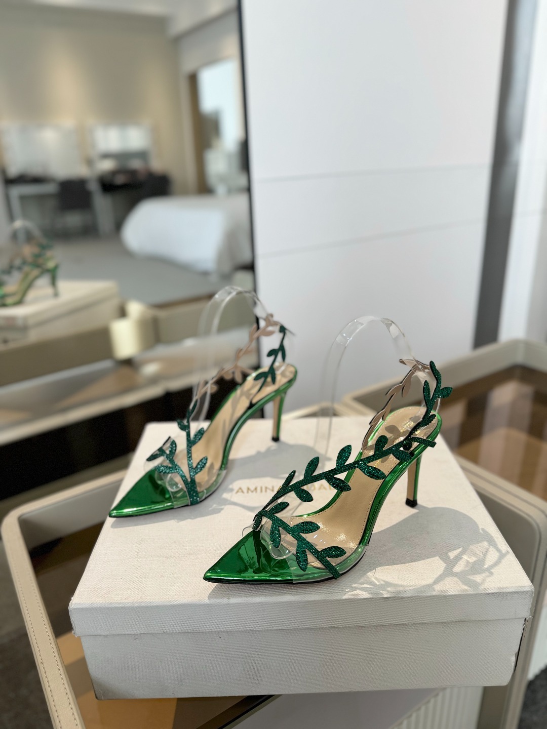 Gianvitorossi2025新款拖鞋顶级版本代购品质!施华洛奇水钻尖头高跟拖鞋宛如从童话中走来的仙