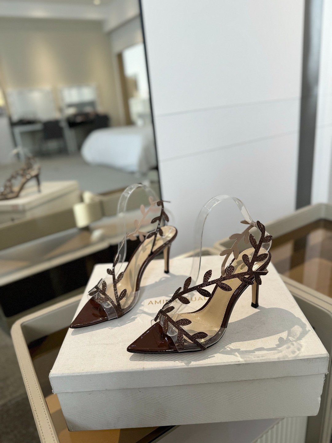 Gianvitorossi2025新款拖鞋顶级版本代购品质!施华洛奇水钻尖头高跟拖鞋宛如从童话中走来的仙