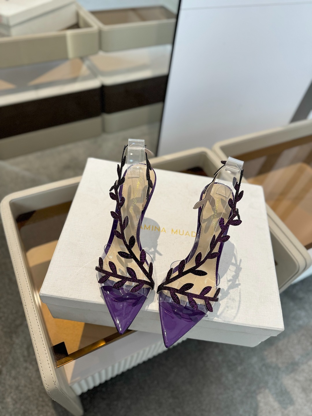Gianvitorossi2025新款拖鞋顶级版本代购品质!施华洛奇水钻尖头高跟拖鞋宛如从童话中走来的仙