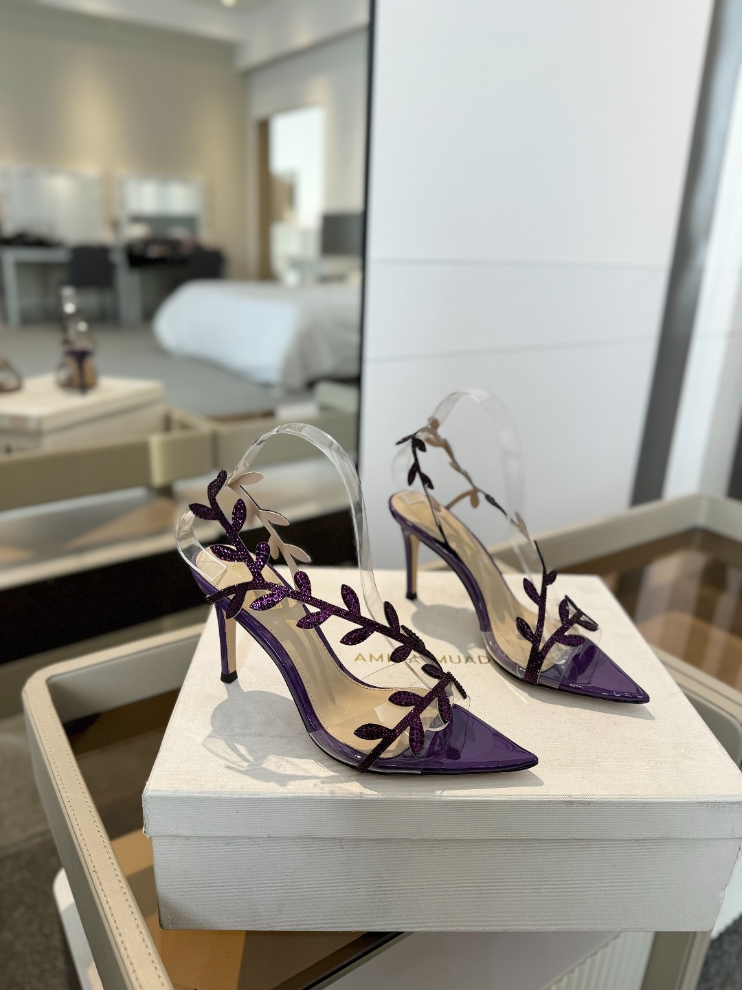 Gianvitorossi2025新款拖鞋顶级版本代购品质!施华洛奇水钻尖头高跟拖鞋宛如从童话中走来的仙