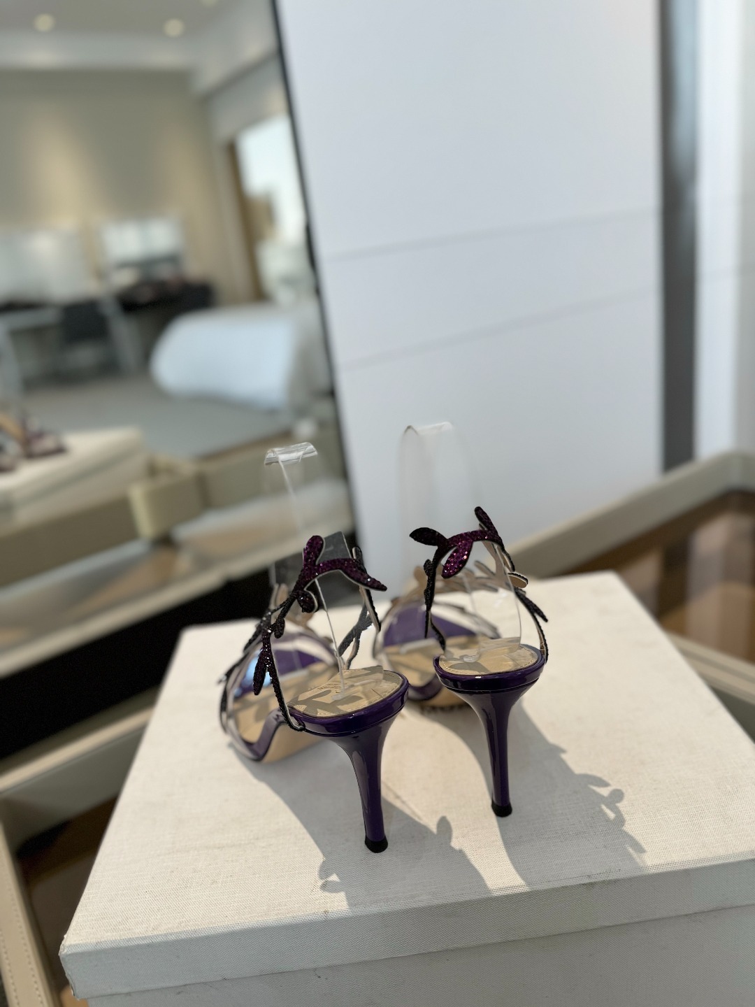 Gianvitorossi2025新款拖鞋顶级版本代购品质!施华洛奇水钻尖头高跟拖鞋宛如从童话中走来的仙