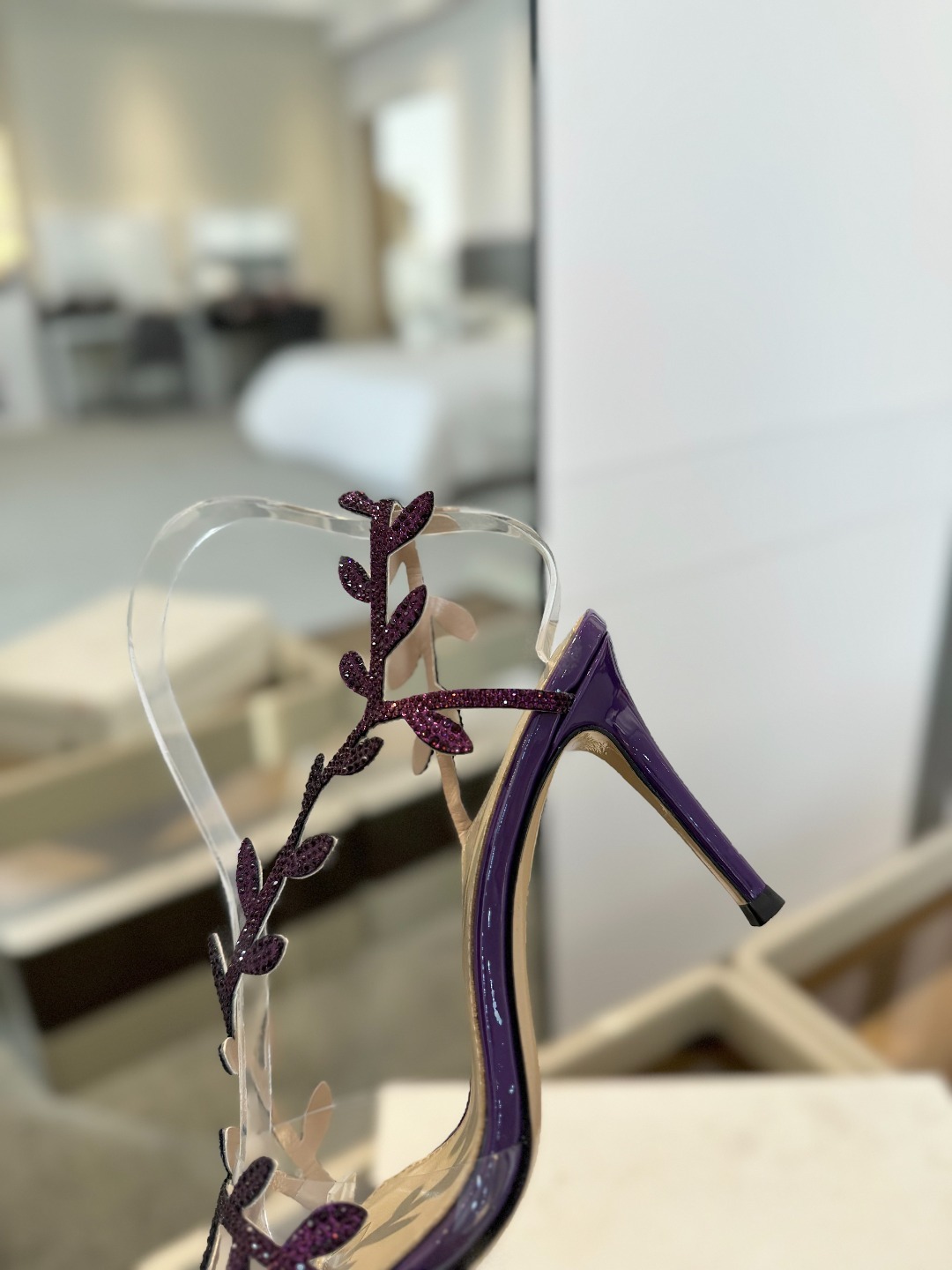 Gianvitorossi2025新款拖鞋顶级版本代购品质!施华洛奇水钻尖头高跟拖鞋宛如从童话中走来的仙