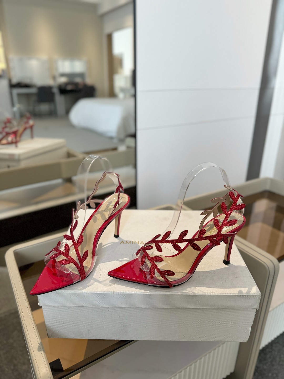 Gianvitorossi2025新款拖鞋顶级版本代购品质!施华洛奇水钻尖头高跟拖鞋宛如从童话中走来的仙