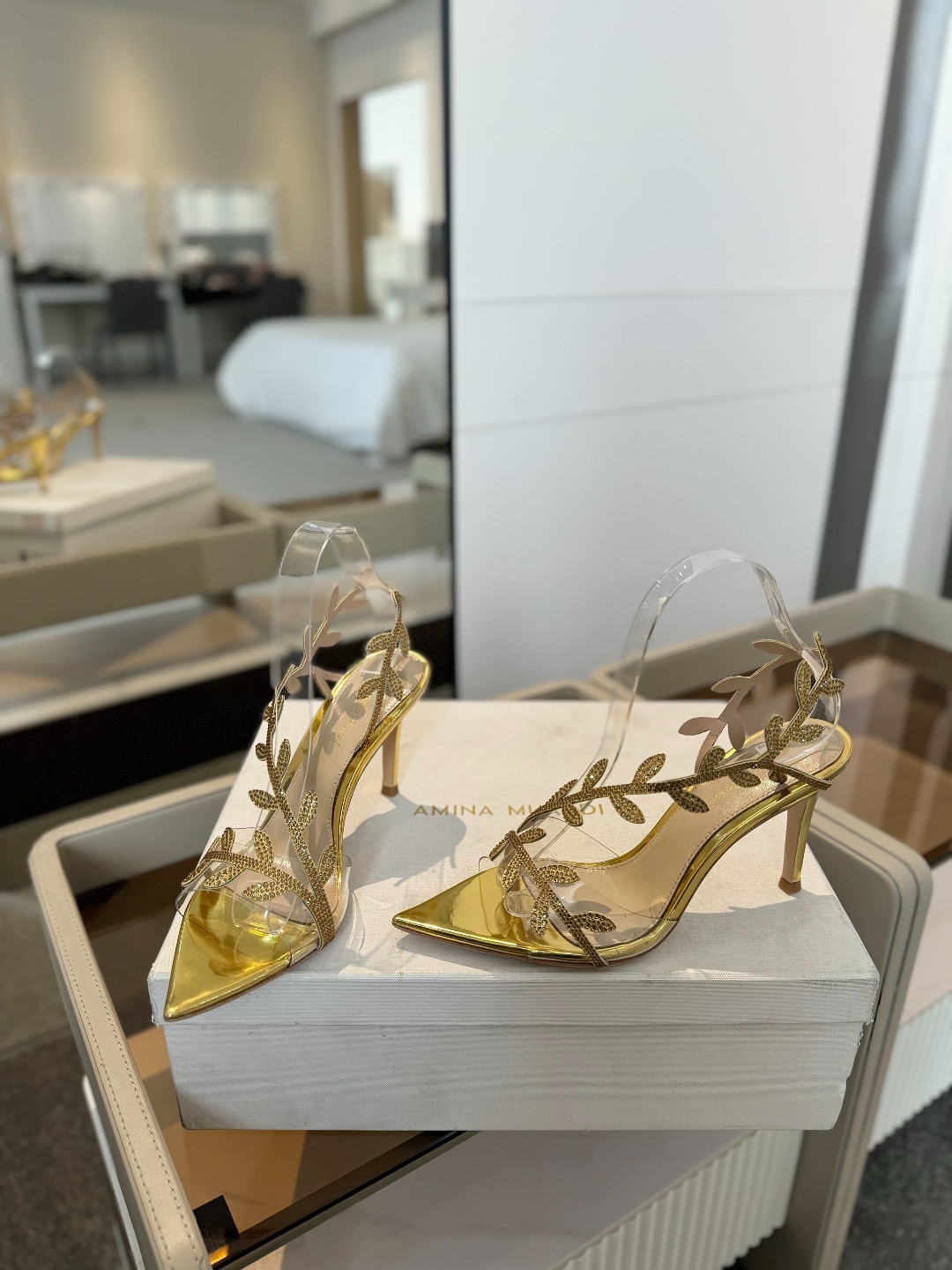Gianvitorossi2025新款拖鞋顶级版本代购品质!施华洛奇水钻尖头高跟拖鞋宛如从童话中走来的仙