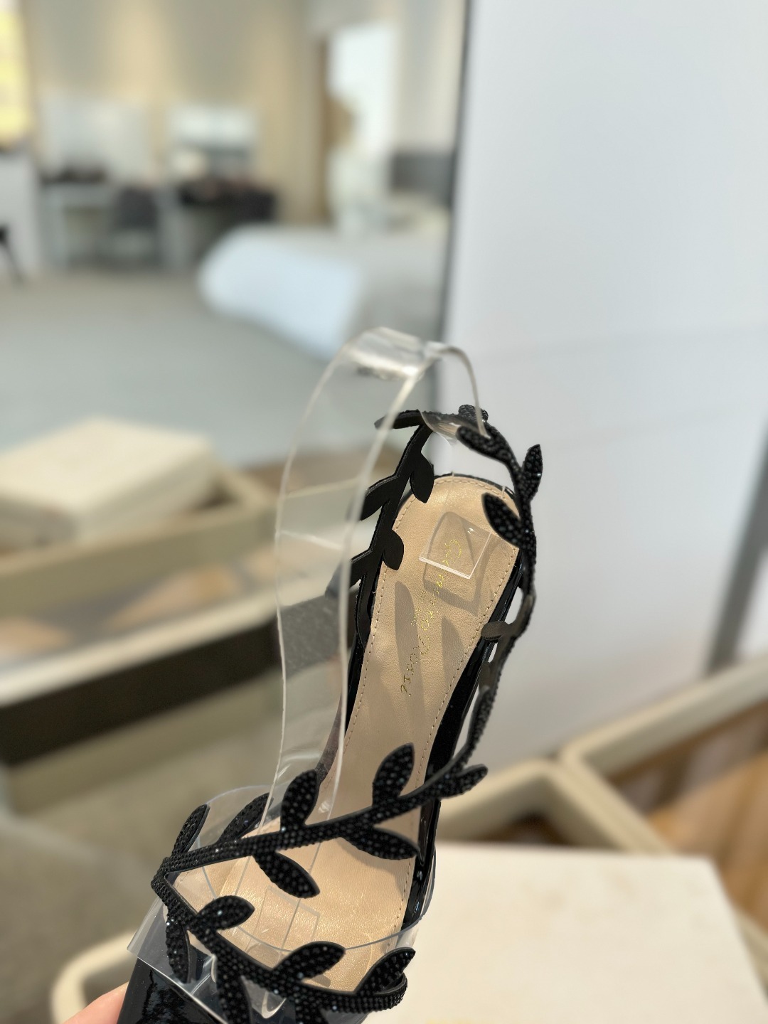 Gianvitorossi2025新款拖鞋顶级版本代购品质!施华洛奇水钻尖头高跟拖鞋宛如从童话中走来的仙