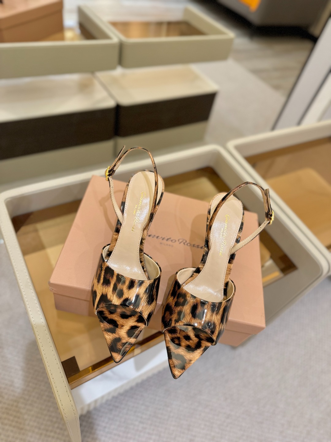 
gianvito rossi 
👠2025新款凉鞋
顶级版本
代购品质
🐆✨这双尖头高跟凉鞋，把野性与