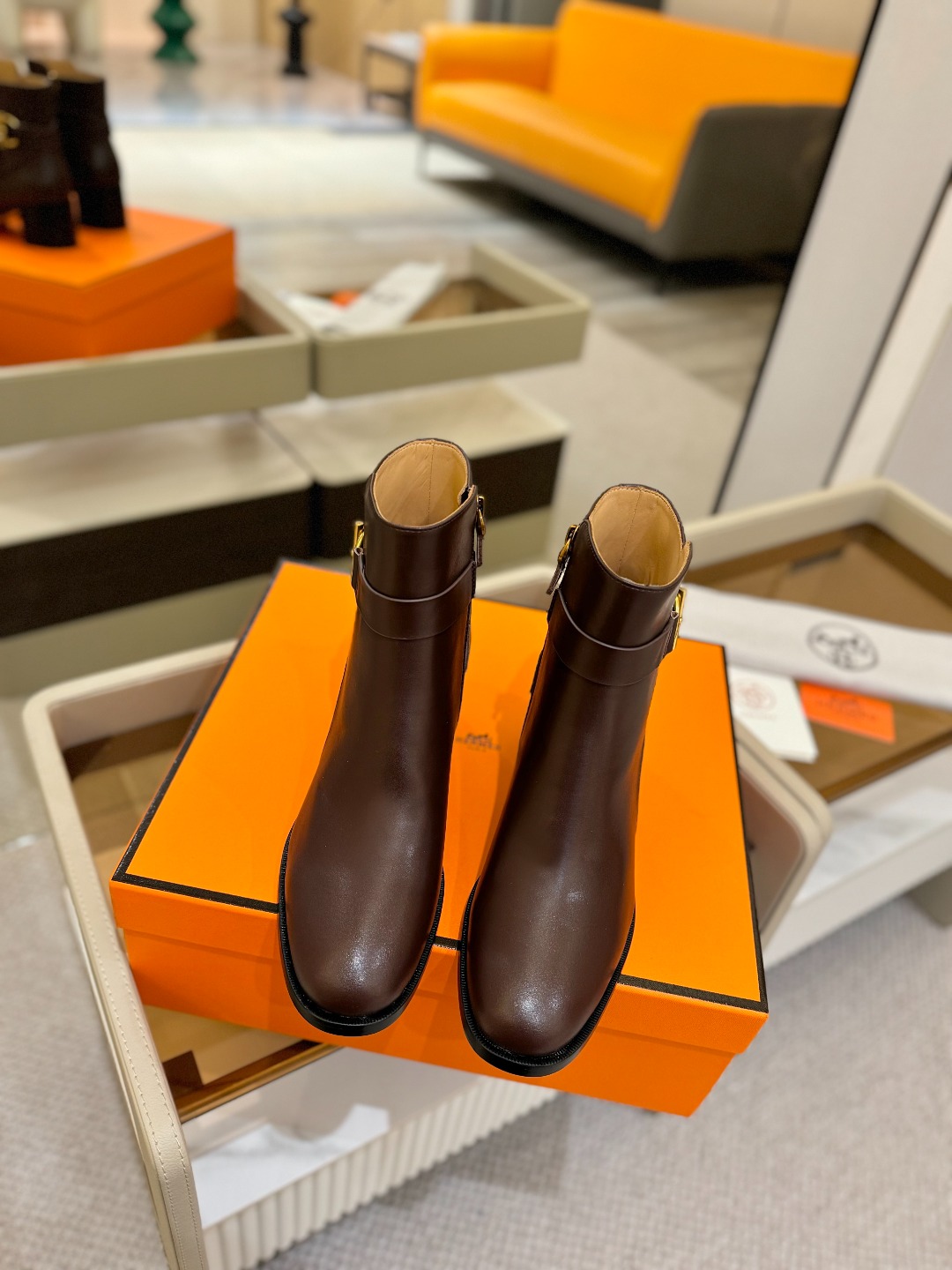 Hermes 🐴 高级 辣妹爱马仕 justine 小牛皮 圆头套筒 骑士筒靴顶级牛品匠心好货!!经典再
