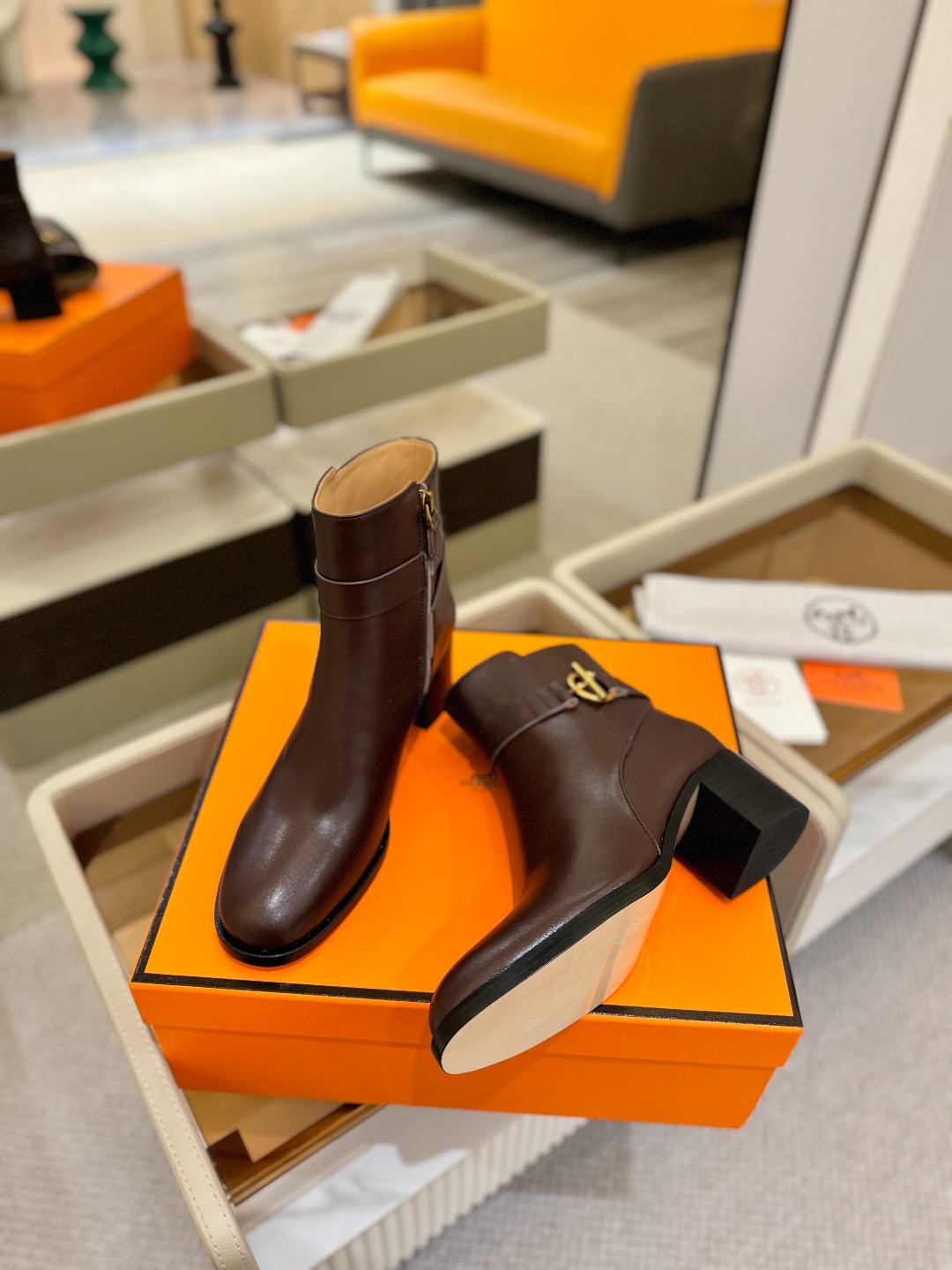 Hermes 🐴 高级 辣妹爱马仕 justine 小牛皮 圆头套筒 骑士筒靴顶级牛品匠心好货!!经典再