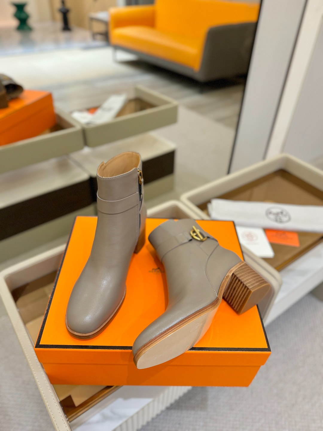Hermes 🐴 高级 辣妹爱马仕 justine 小牛皮 圆头套筒 骑士筒靴顶级牛品匠心好货!!经典再