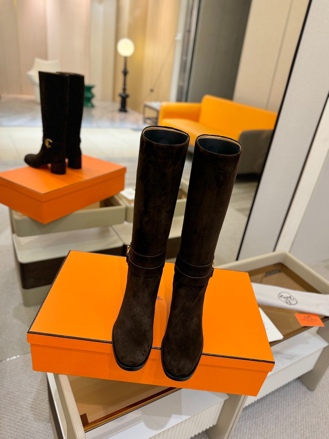 Hermes 🐴 高级 辣妹 爱马仕 justine 小牛皮 圆头套筒 骑士筒靴顶级牛品匠心好货!!经典