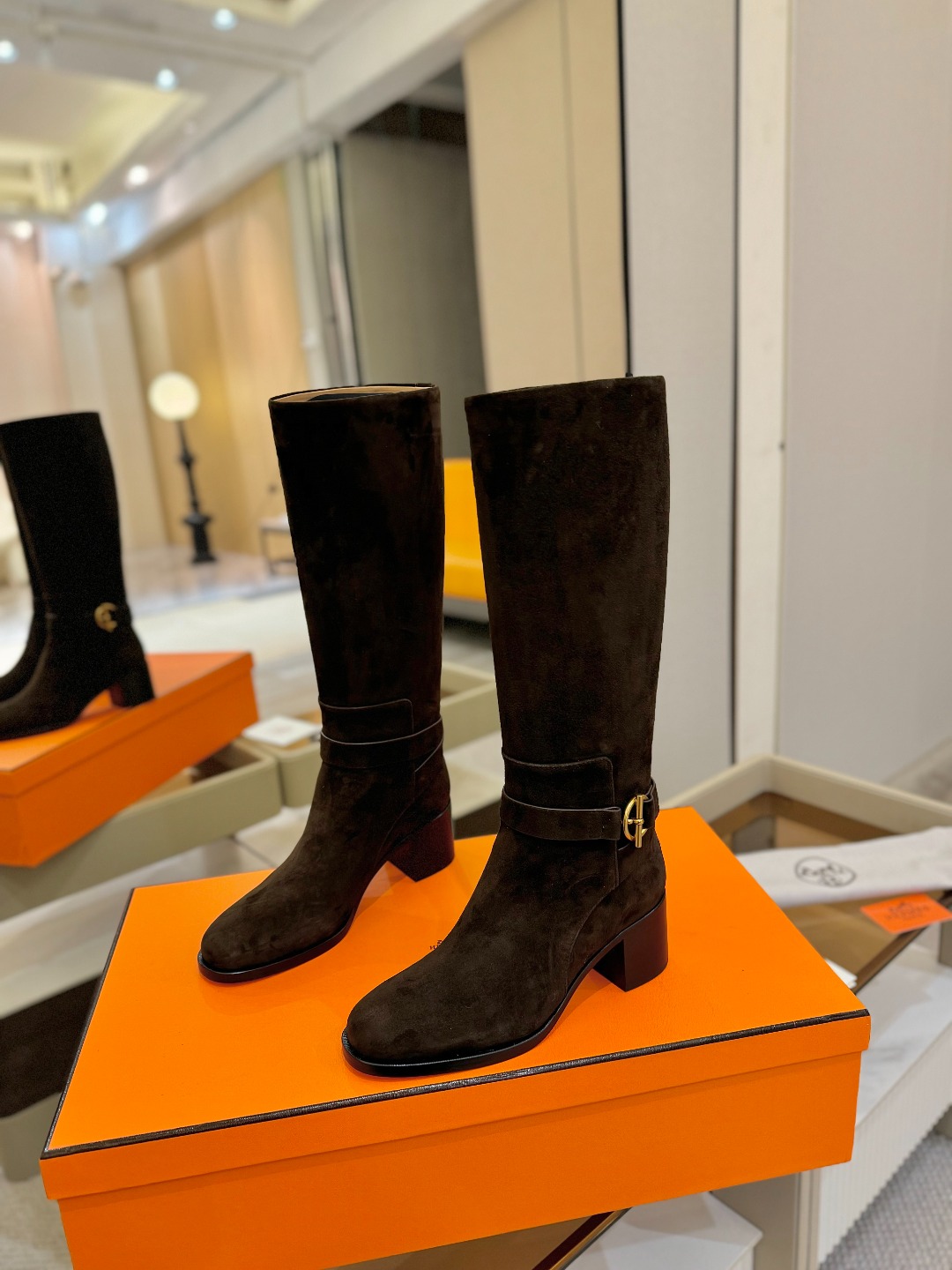 Hermes 🐴 高级 辣妹 爱马仕 justine 小牛皮 圆头套筒 骑士筒靴顶级牛品匠心好货!!经典