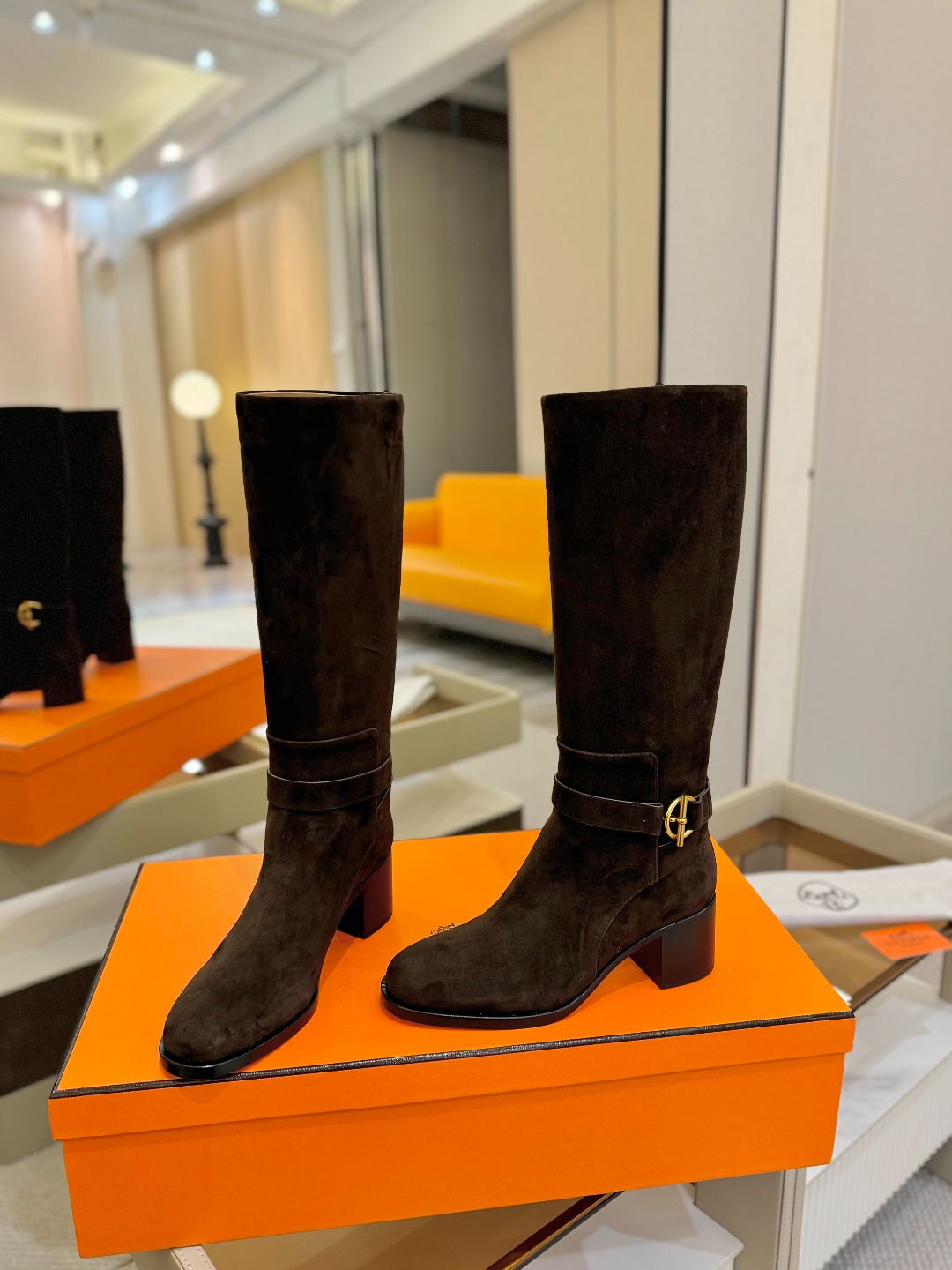 Hermes 🐴 高级 辣妹 爱马仕 justine 小牛皮 圆头套筒 骑士筒靴顶级牛品匠心好货!!经典