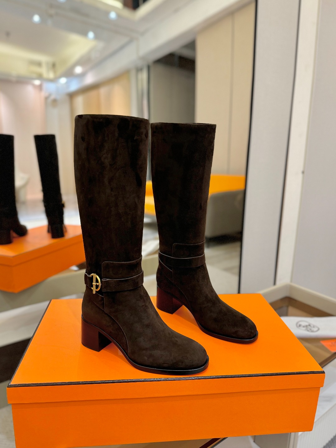 Hermes 🐴 高级 辣妹 爱马仕 justine 小牛皮 圆头套筒 骑士筒靴顶级牛品匠心好货!!经典