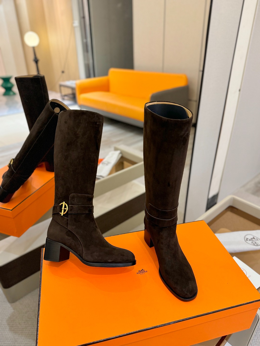 Hermes 🐴 高级 辣妹 爱马仕 justine 小牛皮 圆头套筒 骑士筒靴顶级牛品匠心好货!!经典