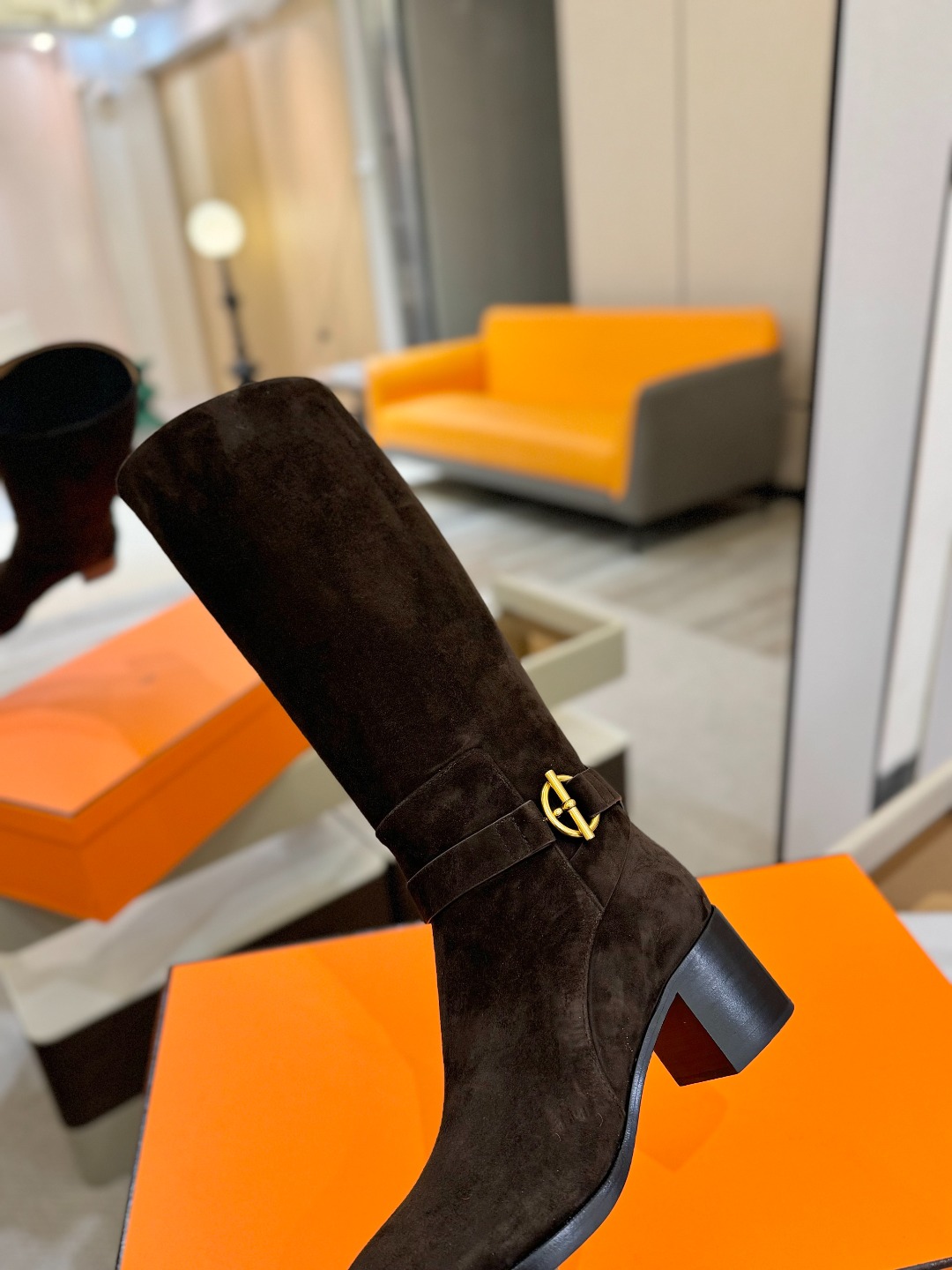 Hermes 🐴 高级 辣妹 爱马仕 justine 小牛皮 圆头套筒 骑士筒靴顶级牛品匠心好货!!经典