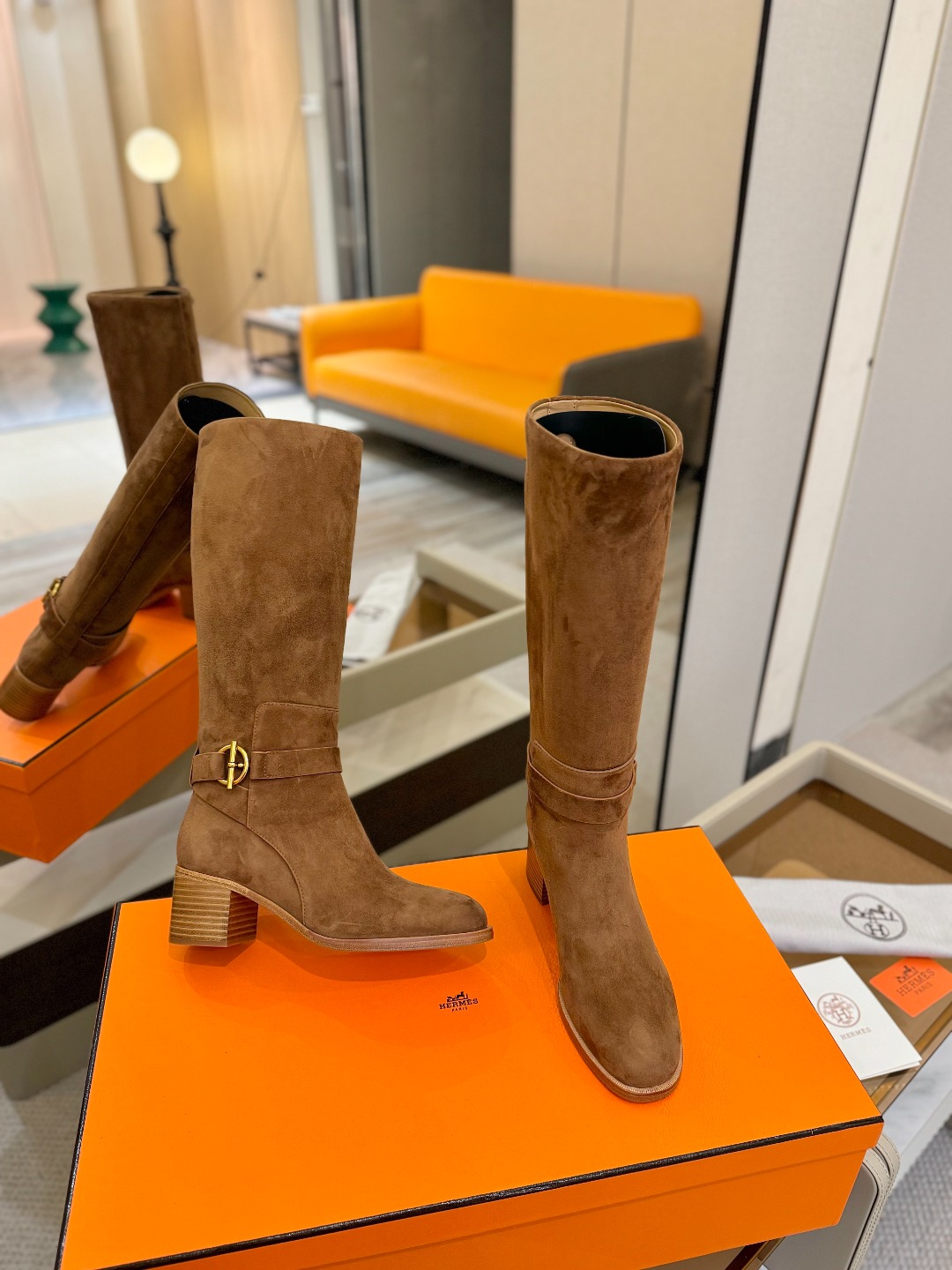 Hermes 🐴 高级 辣妹 爱马仕 justine 小牛皮 圆头套筒 骑士筒靴顶级牛品匠心好货!!经典