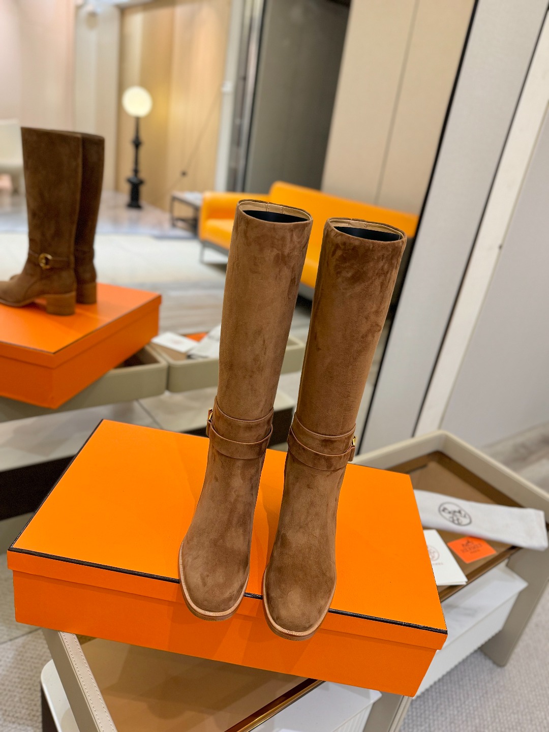 Hermes 🐴 高级 辣妹 爱马仕 justine 小牛皮 圆头套筒 骑士筒靴顶级牛品匠心好货!!经典