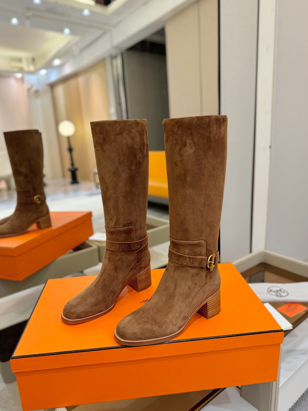 Hermes 🐴 高级 辣妹 爱马仕 justine 小牛皮 圆头套筒 骑士筒靴顶级牛品匠心好货!!经典